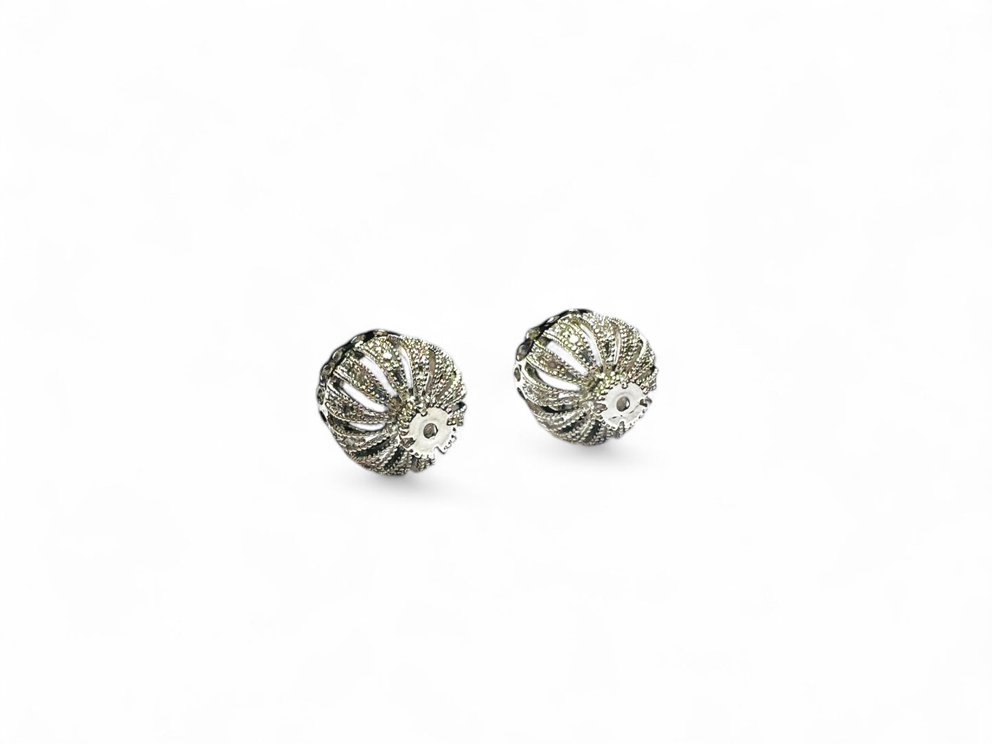 Beads Spacer, Charms, Finding Crown Shape Silver Pack of 2