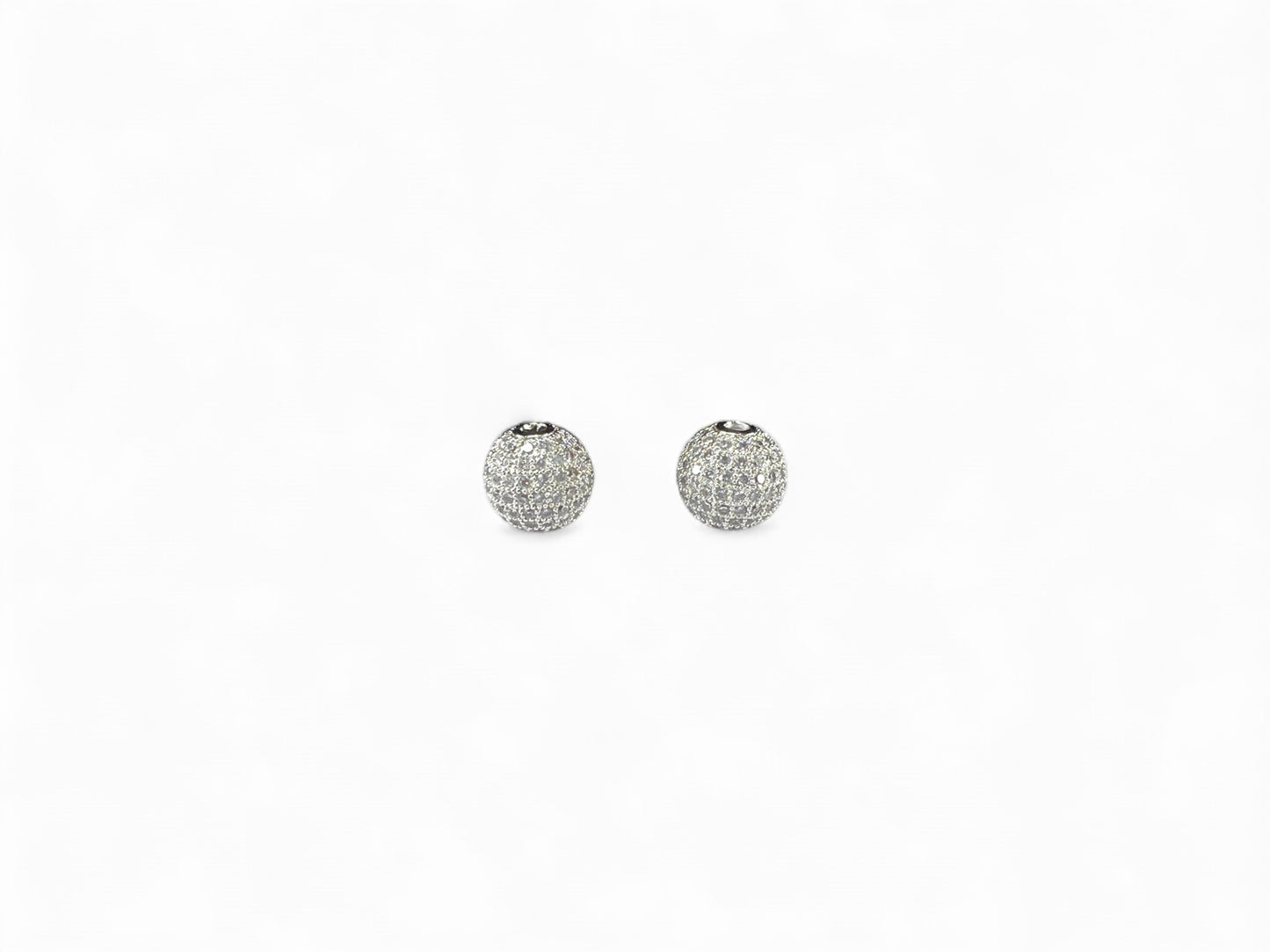 Beads Spacer, Charms, Finding Ball Shape Silver Colour Pack of 2