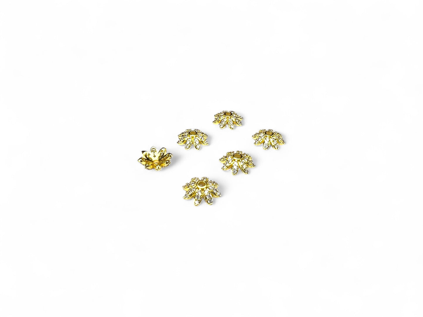 Beads Spacer, Charms, Finding Flower Shape Gold Colour Pack of 2
