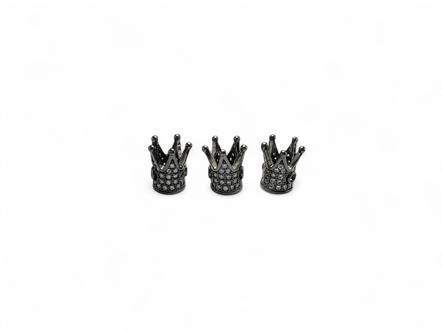 Beads Spacer, Charms, Finding Long Crown Shape Black Colour Pack of 2