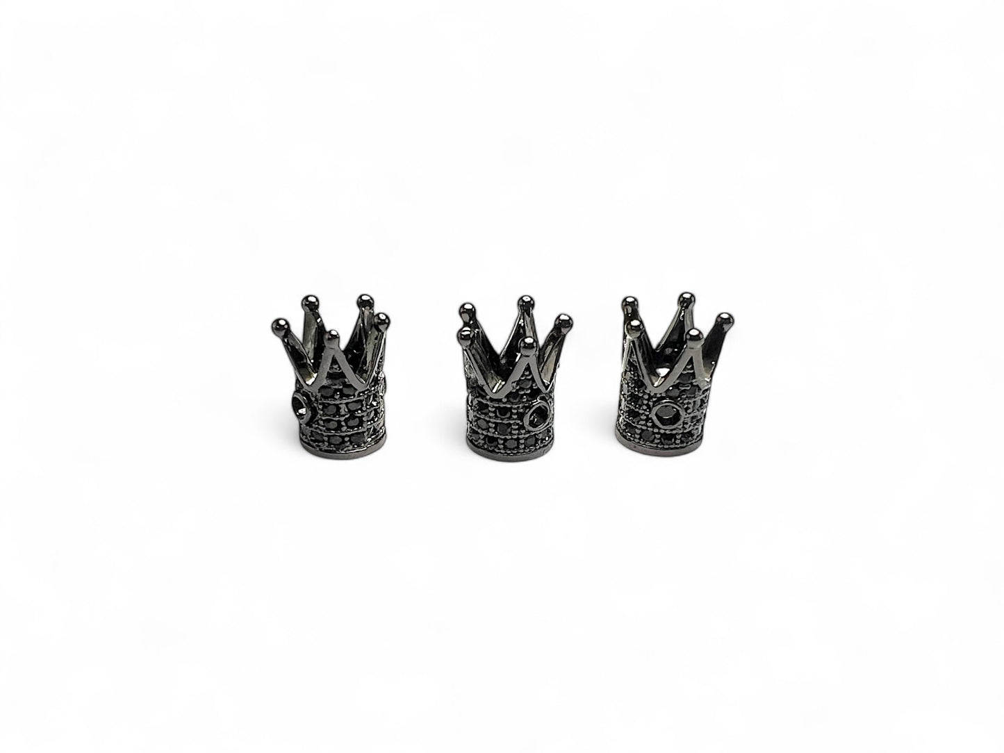 Beads Spacer, Charms, Finding Long Crown Shape Black Colour Pack of 2