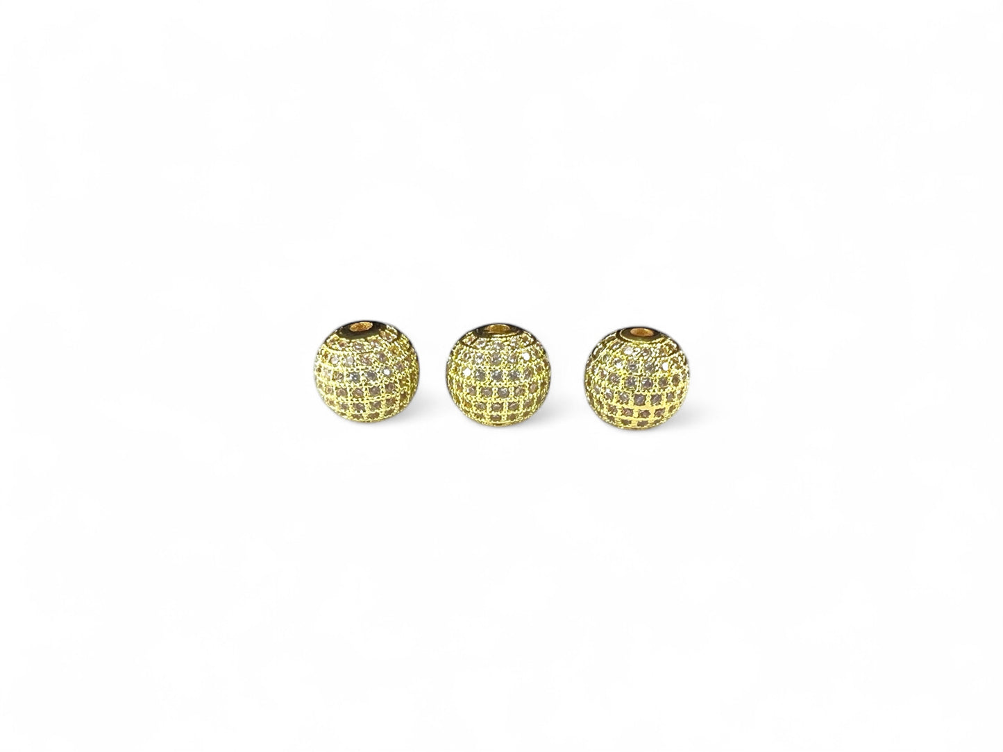Beads Spacer, Charms, Finding Ball Shape Gold Colour Pack of 2