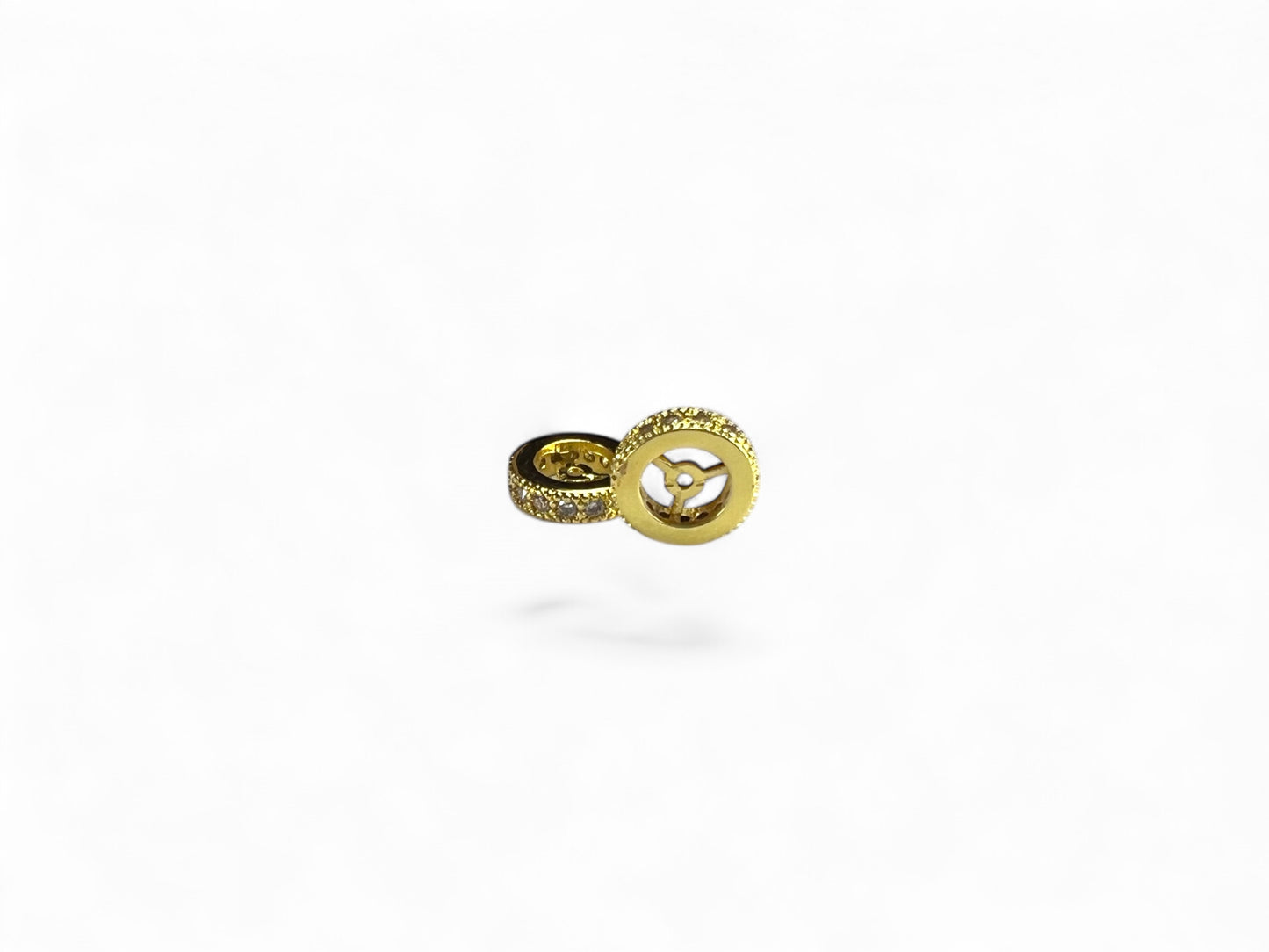 Beads Spacer, Charms, Finding Circle Shape Gold Colour Pack of 2