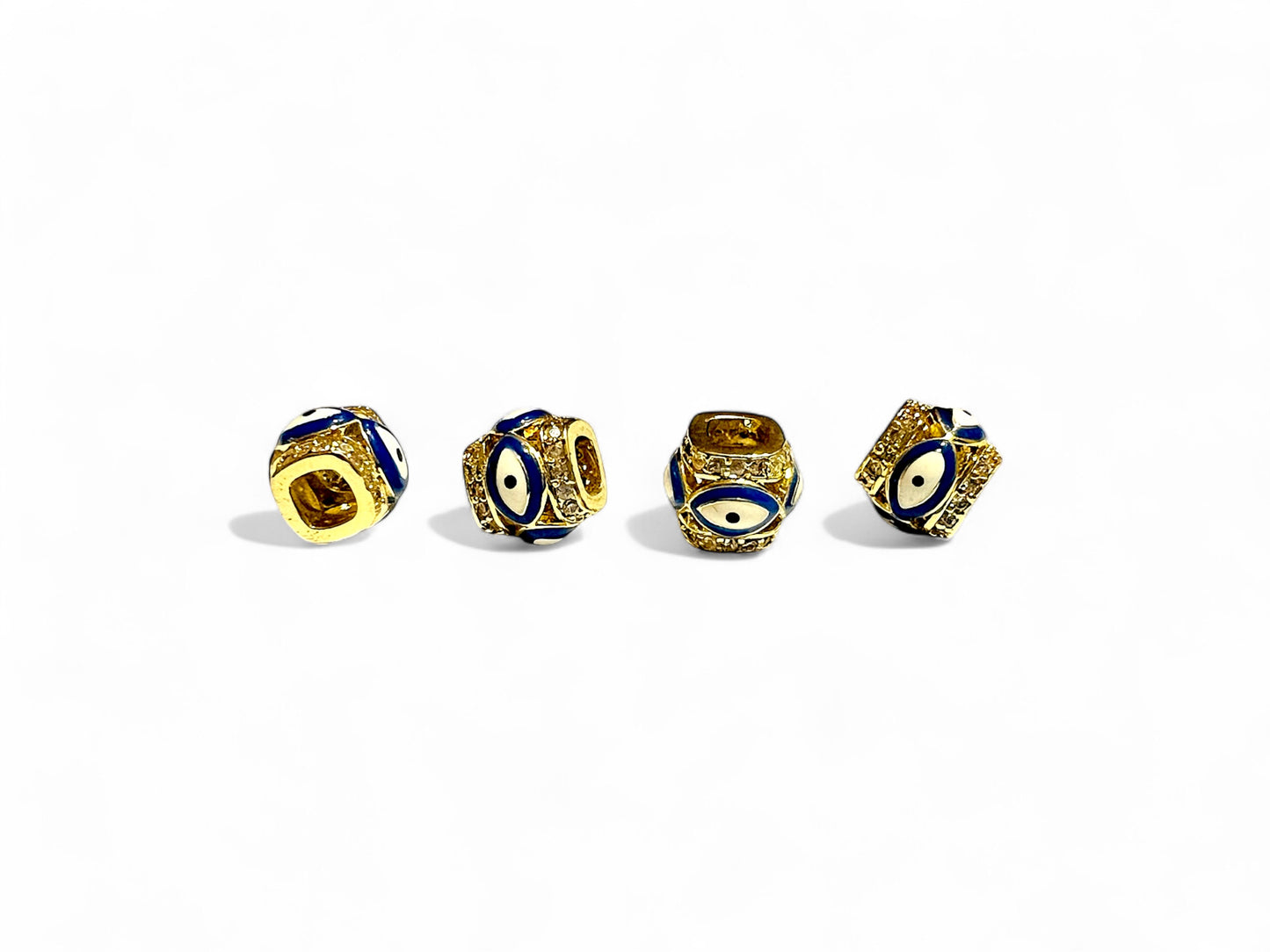 Evil Eye Charm Balls Round Beads for Jewelry Making – Pack of 2