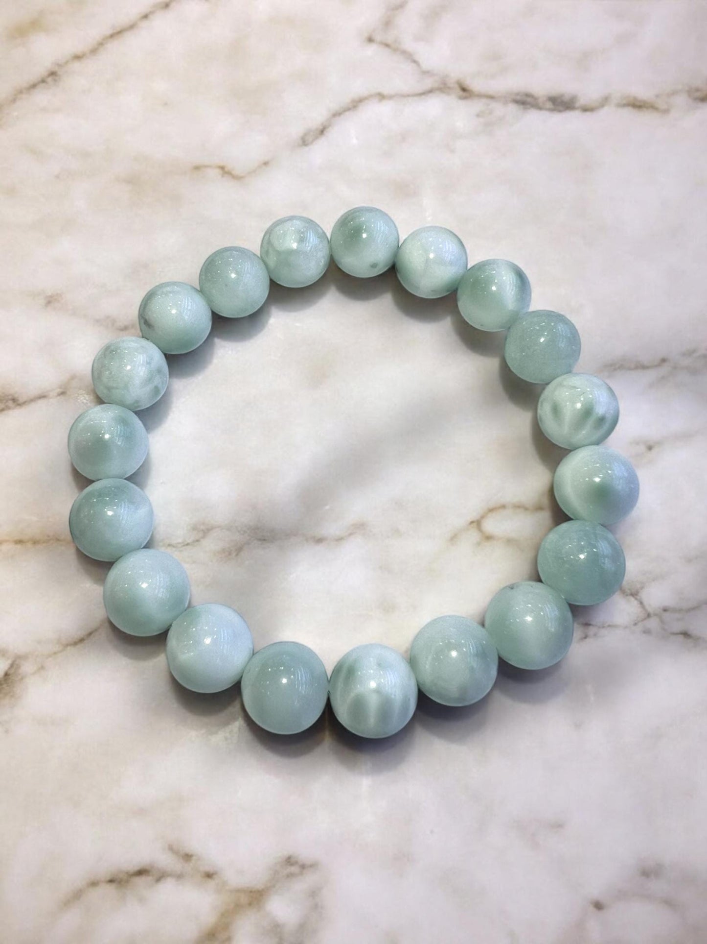 Green Angelite – Natural, Handmade, Abundance & Protection Crystal Jewelry String for Necklaces, Bracelets Crafting