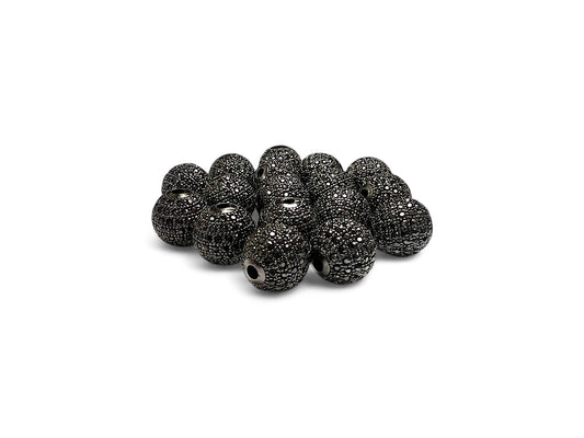 Beads Spacer, Charms, Finding Ball Shape Black Colour Pack of 2