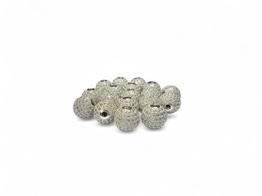 Beads Spacer, Charms, Finding Ball Shape Silver Colour Pack of 2