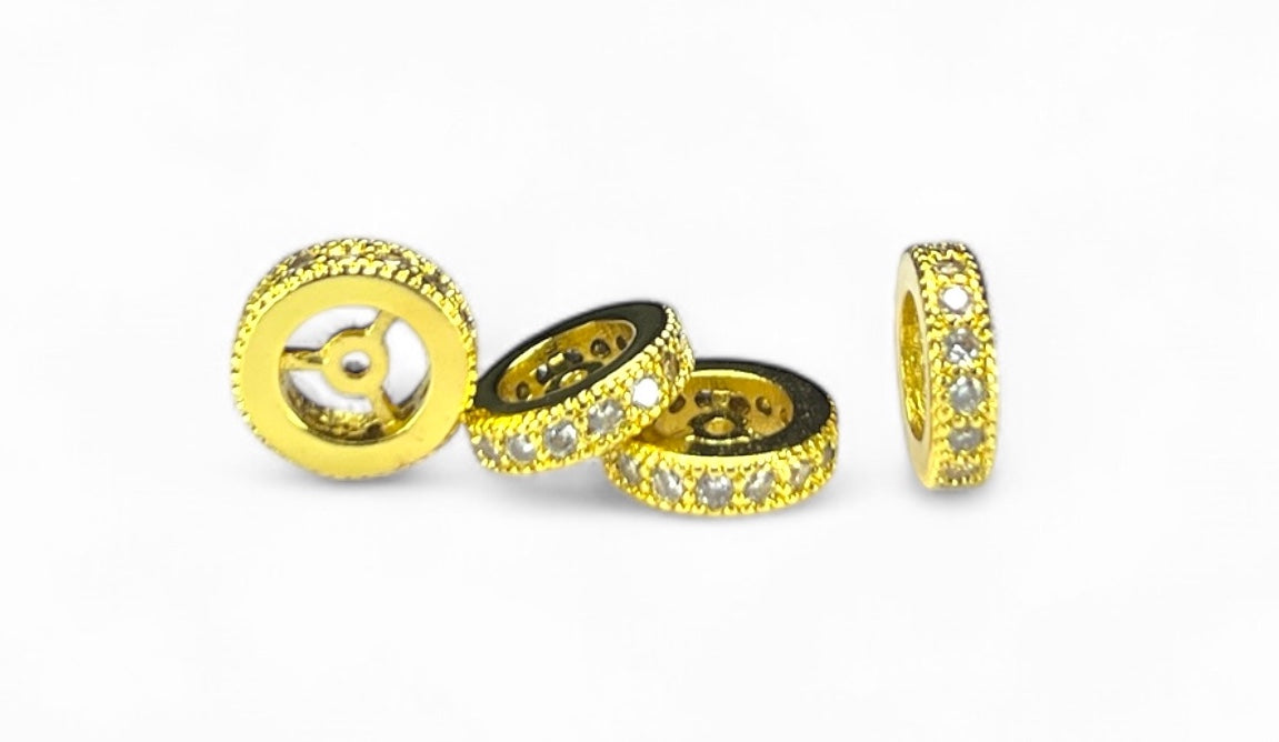 Beads Spacer, Charms, Finding Circle Shape Gold Colour Pack of 2