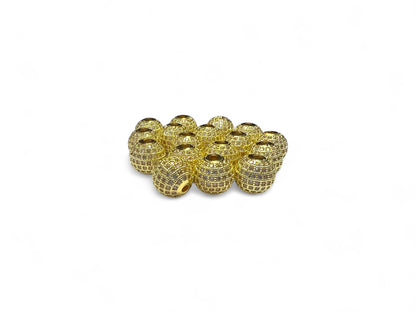 Beads Spacer, Charms, Finding Ball Shape Gold Colour Pack of 2