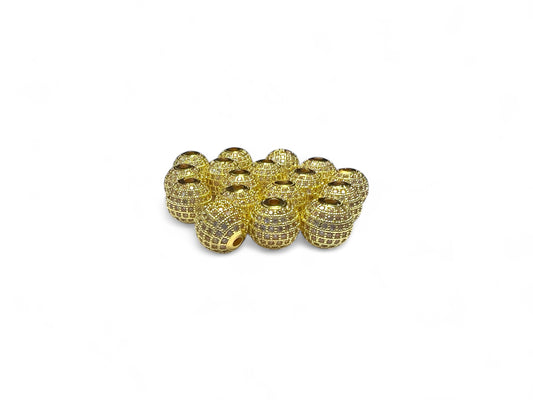 Beads Spacer, Charms, Finding Ball Shape Gold Colour Pack of 2