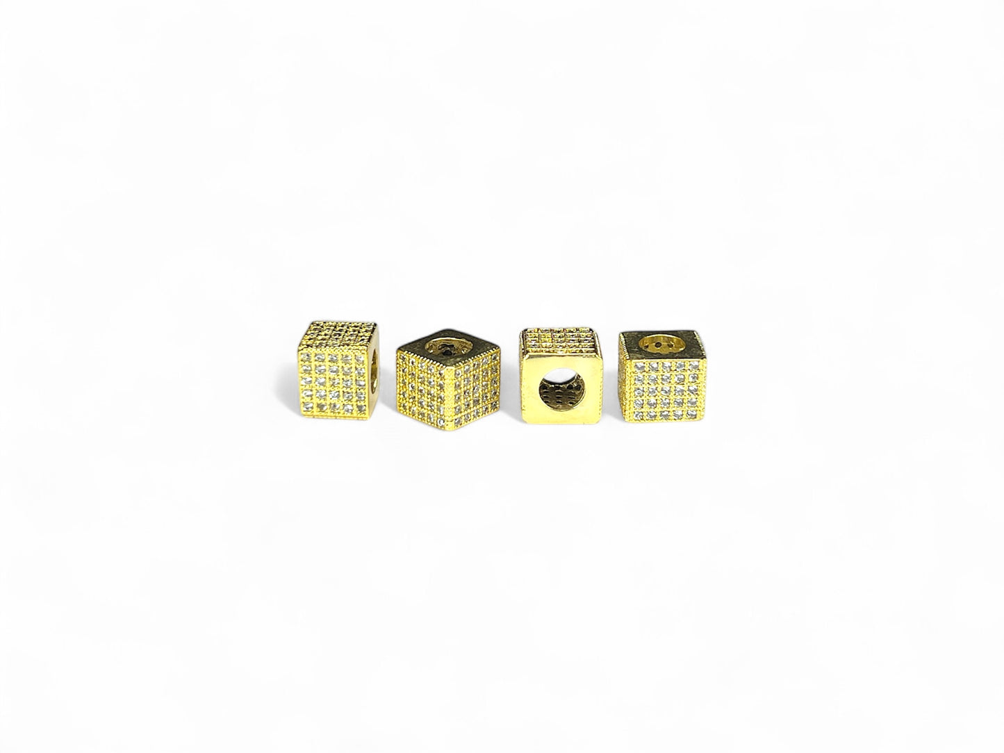 Beads Spacer, Charms, Finding Cube Shape Pack of 2