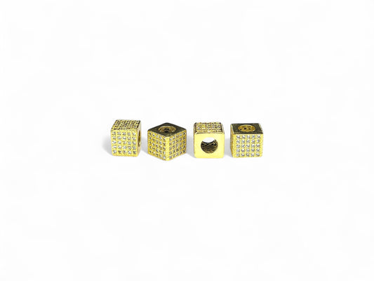 Beads Spacer, Charms, Finding Cube Shape Pack of 2