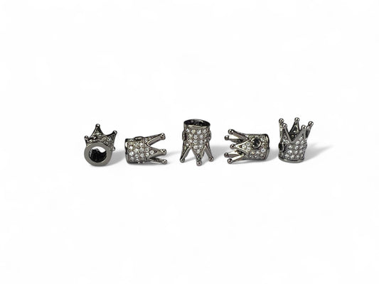 Beads Spacer, Charms, Finding Long Crown Shape Black Colour Pack of 2
