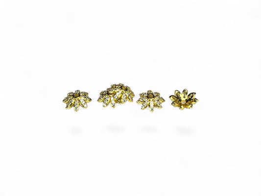 Beads Spacer, Charms, Finding Flower Shape Gold Colour Pack of 2