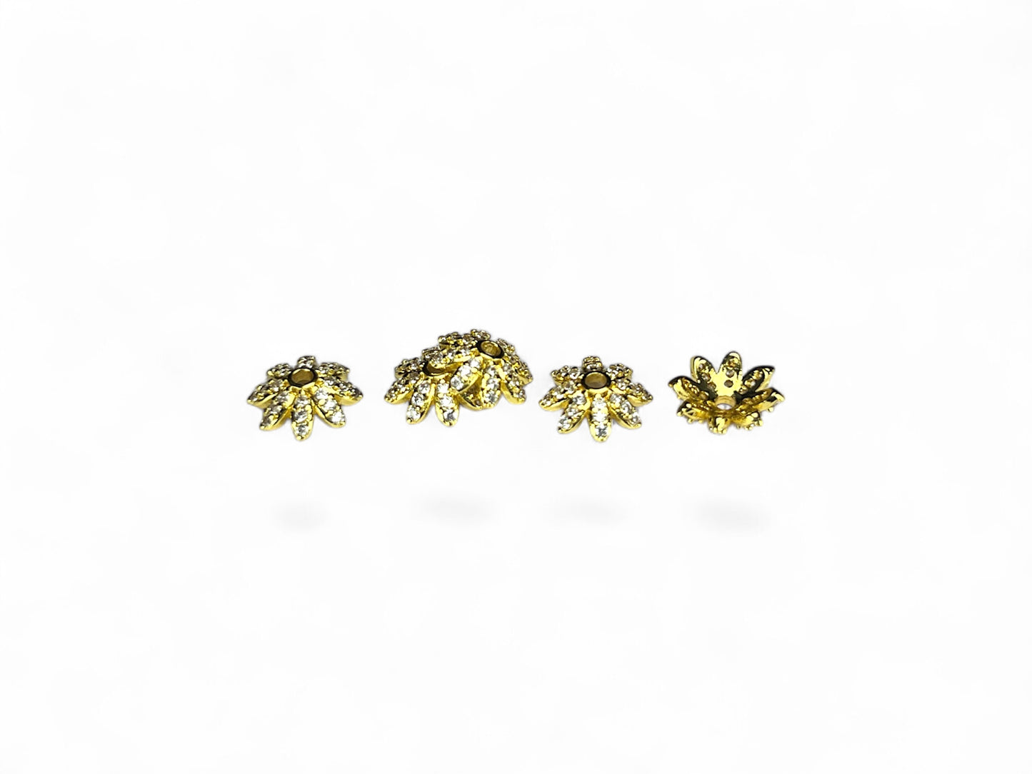 Beads Spacer, Charms, Finding Flower Shape Gold Colour Pack of 2