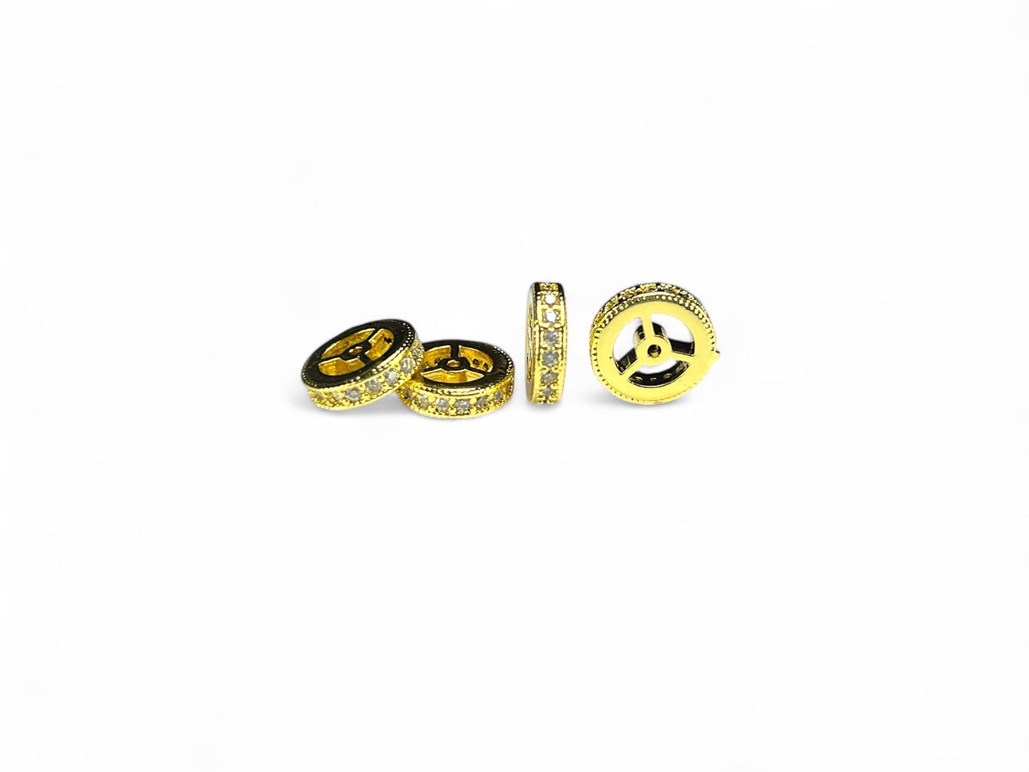 Beads Spacer, Charms, Finding Circle Shape Gold Colour Pack of 2