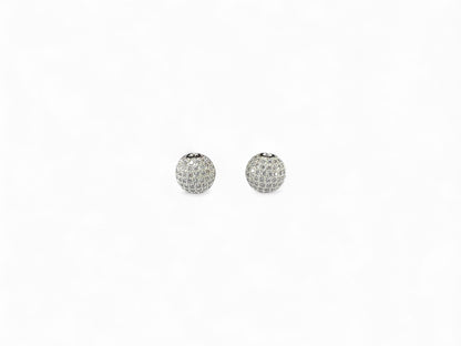 Beads Spacer, Charms, Finding Ball Shape Silver Colour Pack of 2