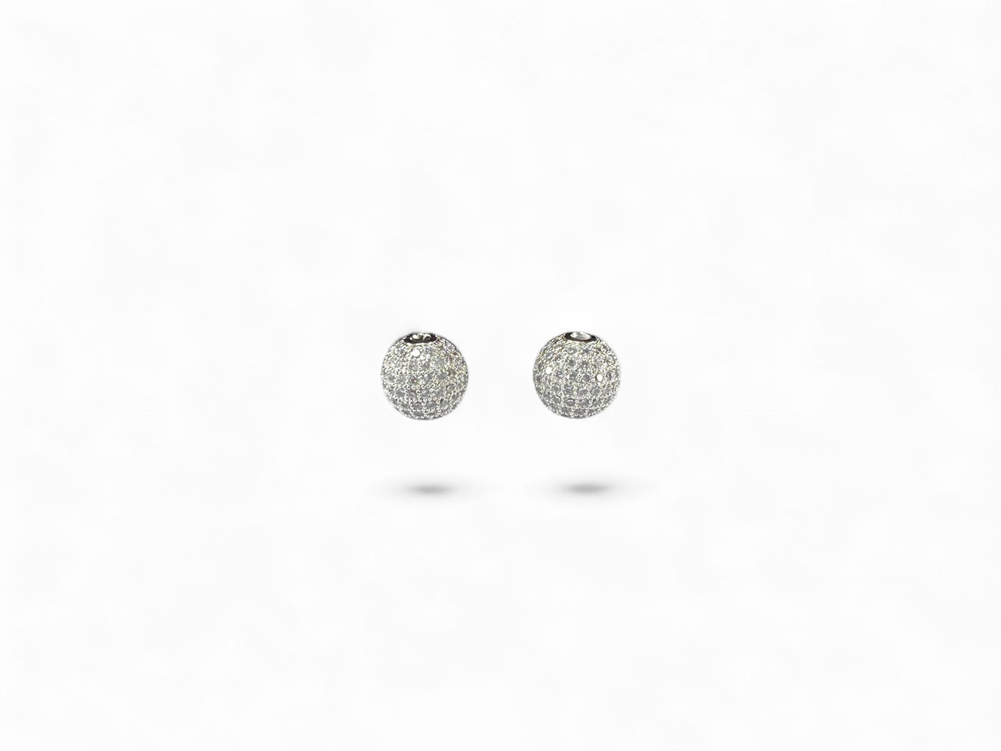 Beads Spacer, Charms, Finding Ball Shape Silver Colour Pack of 2