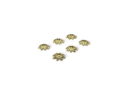 Beads Spacer, Charms, Finding Flower Shape Gold Colour Pack of 2