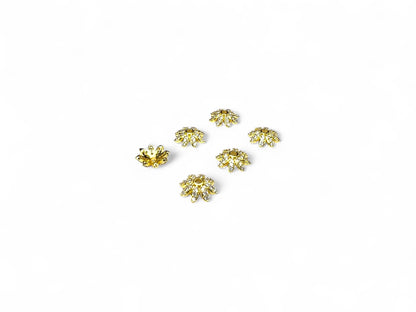 Beads Spacer, Charms, Finding Flower Shape Gold Colour Pack of 2