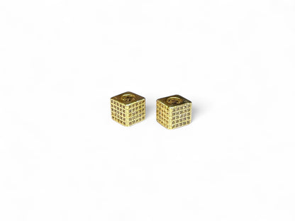 Beads Spacer, Charms, Finding Cube Shape Pack of 2