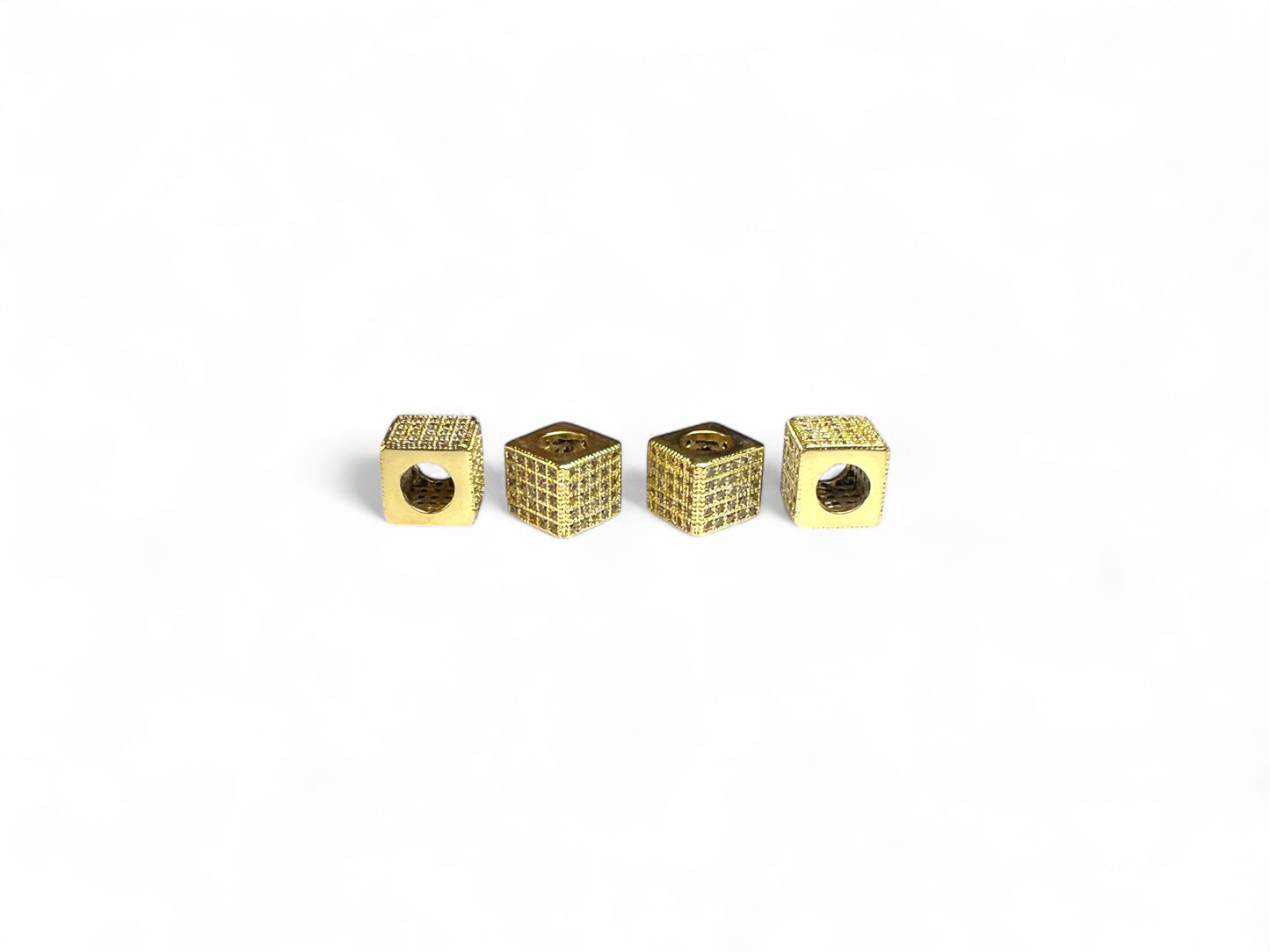 Beads Spacer, Charms, Finding Cube Shape Pack of 2