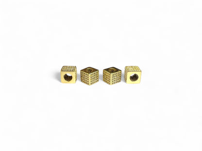 Beads Spacer, Charms, Finding Cube Shape Pack of 2
