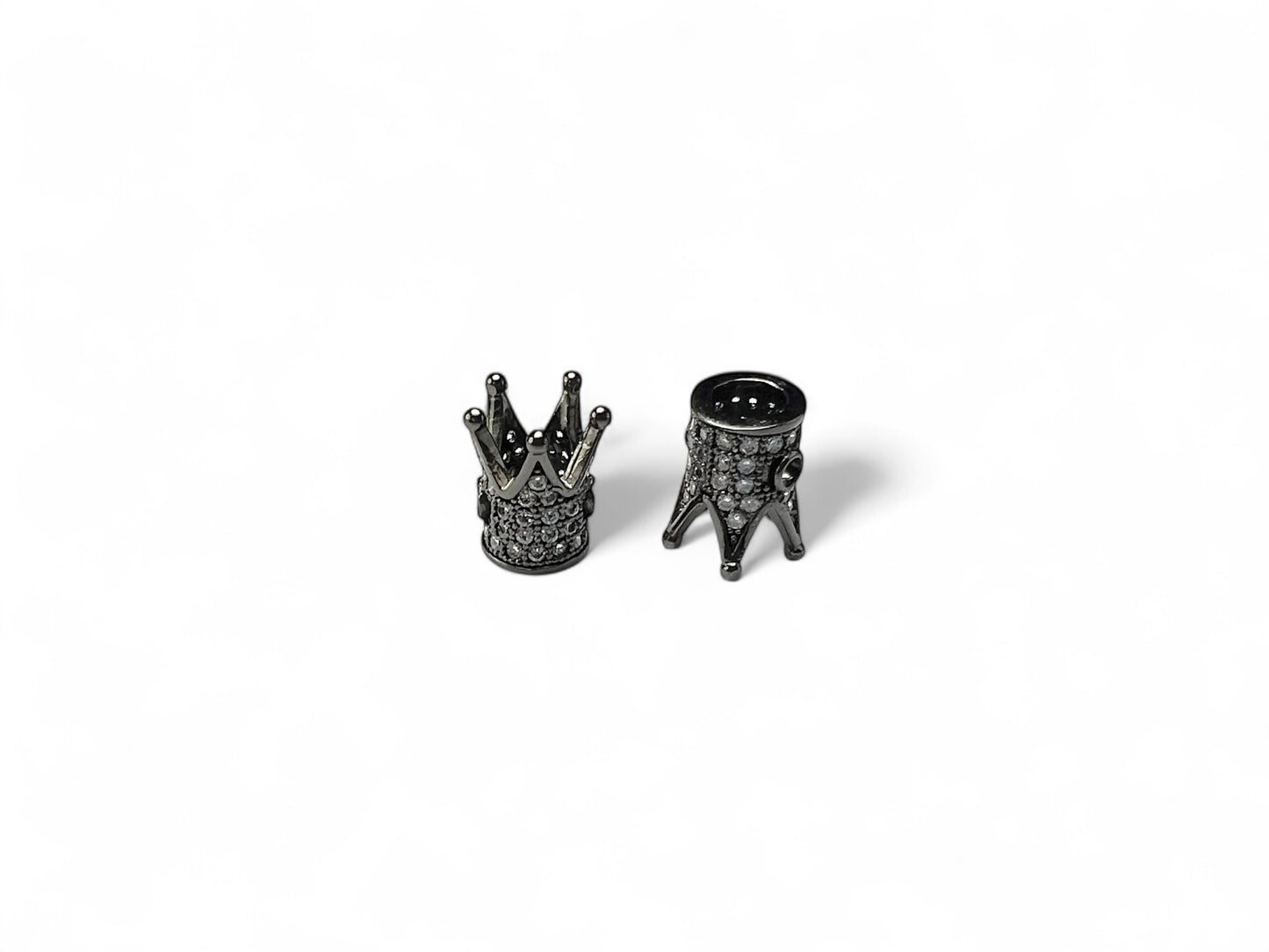 Beads Spacer, Charms, Finding Long Crown Shape Black Colour Pack of 2