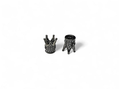 Beads Spacer, Charms, Finding Long Crown Shape Black Colour Pack of 2