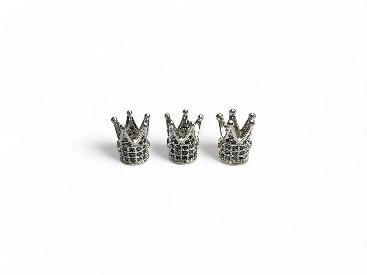 Beads Spacer, Charms, Finding Long Crown Shape Black Colour Pack of 2