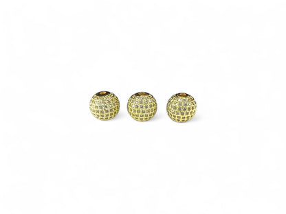 Beads Spacer, Charms, Finding Ball Shape Gold Colour Pack of 2