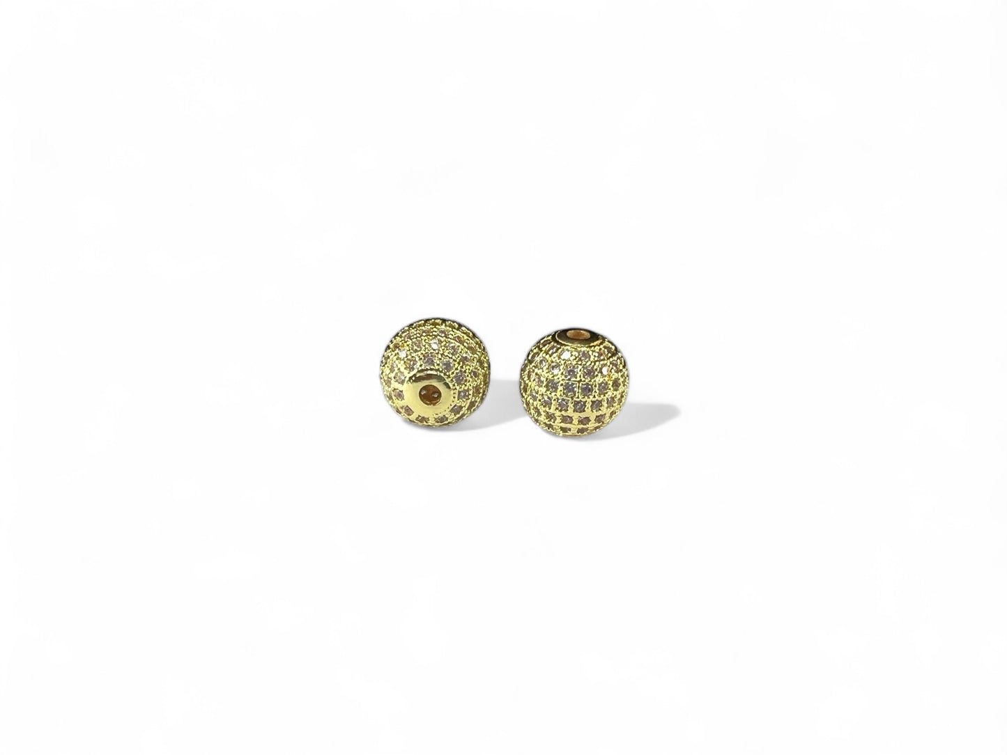 Beads Spacer, Charms, Finding Ball Shape Gold Colour Pack of 2