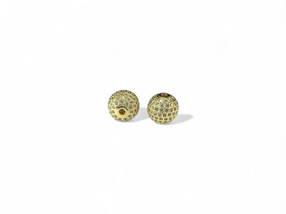 Beads Spacer, Charms, Finding Ball Shape Gold Colour Pack of 2