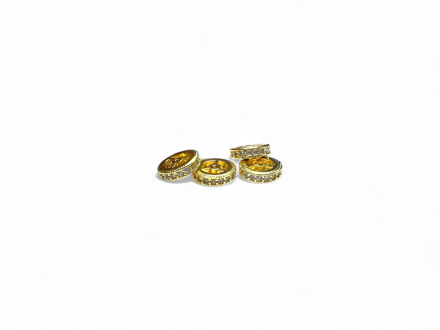 Beads Spacer, Charms, Finding Circle Shape Gold Colour Pack of 2