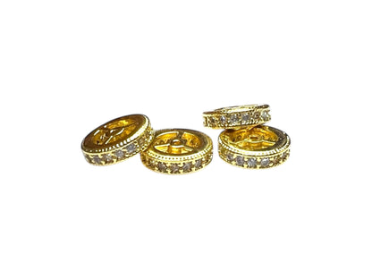 Beads Spacer, Charms, Finding Circle Shape Gold Colour Pack of 2