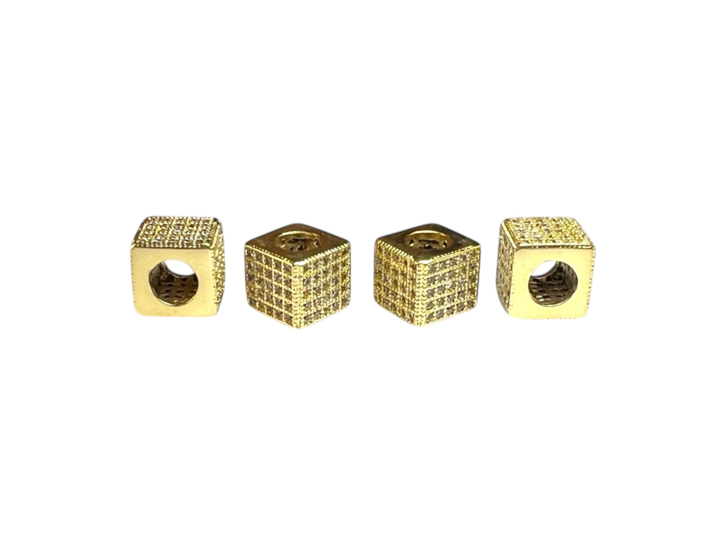 Beads Spacer, Charms, Finding Cube Shape Pack of 2