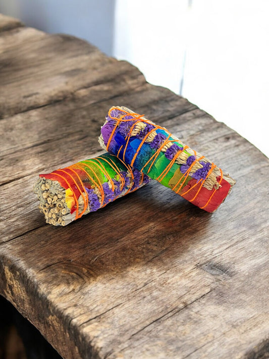 Smudge Kit – Rainbow Rose Sage Bundle Pack of 2
