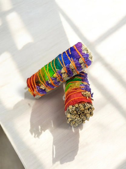 Smudge Kit – Rainbow Rose Sage Bundle Pack of 2
