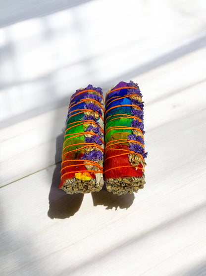 Smudge Kit – Rainbow Rose Sage Bundle Pack of 2