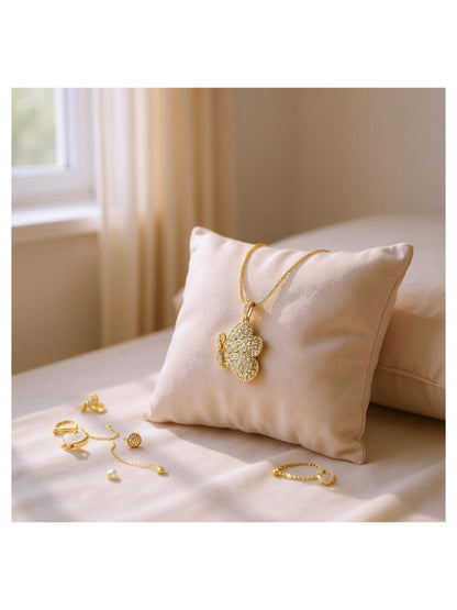 18K Gold Colour Polish Butterfly Shape Pendant with Chain and Extension