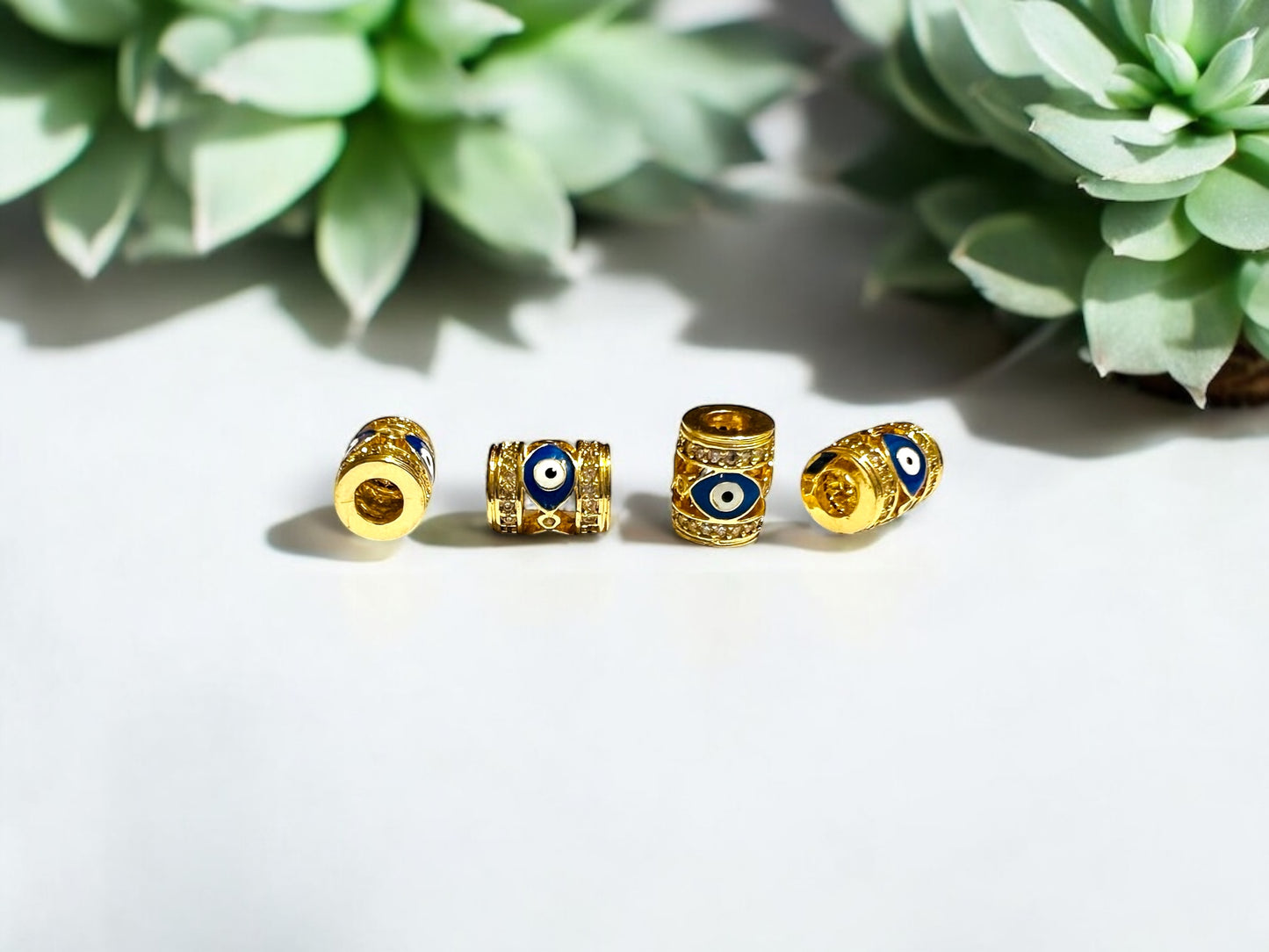 Evil Eye Charm Beads for Jewelry Making – Pack of 2