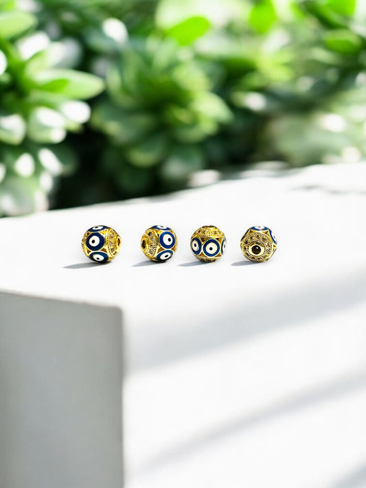 Evil Eye Charm Balls Beads for Jewelry Making – Pack of 2