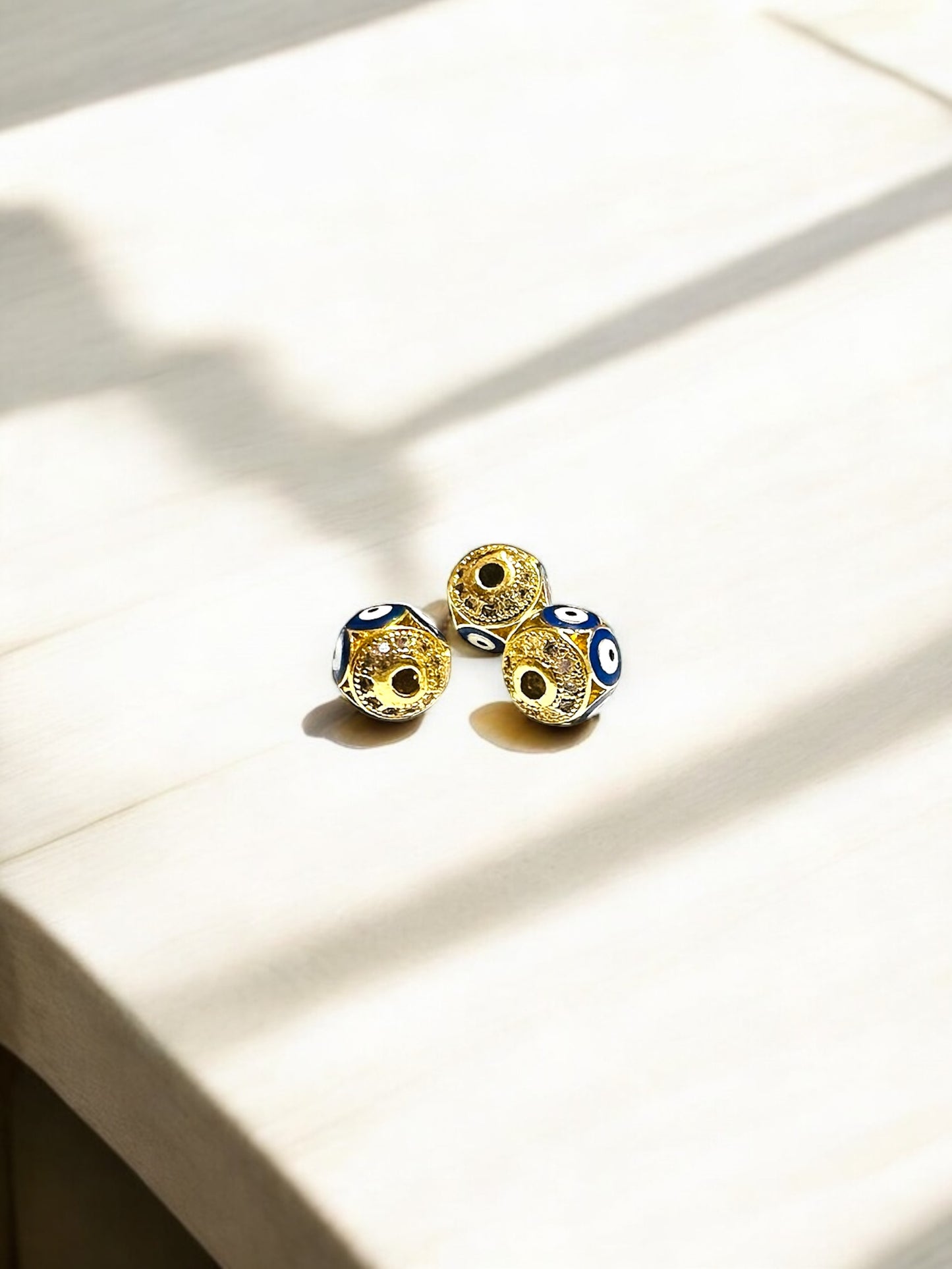 Evil Eye Charm Balls Beads for Jewelry Making – Pack of 2