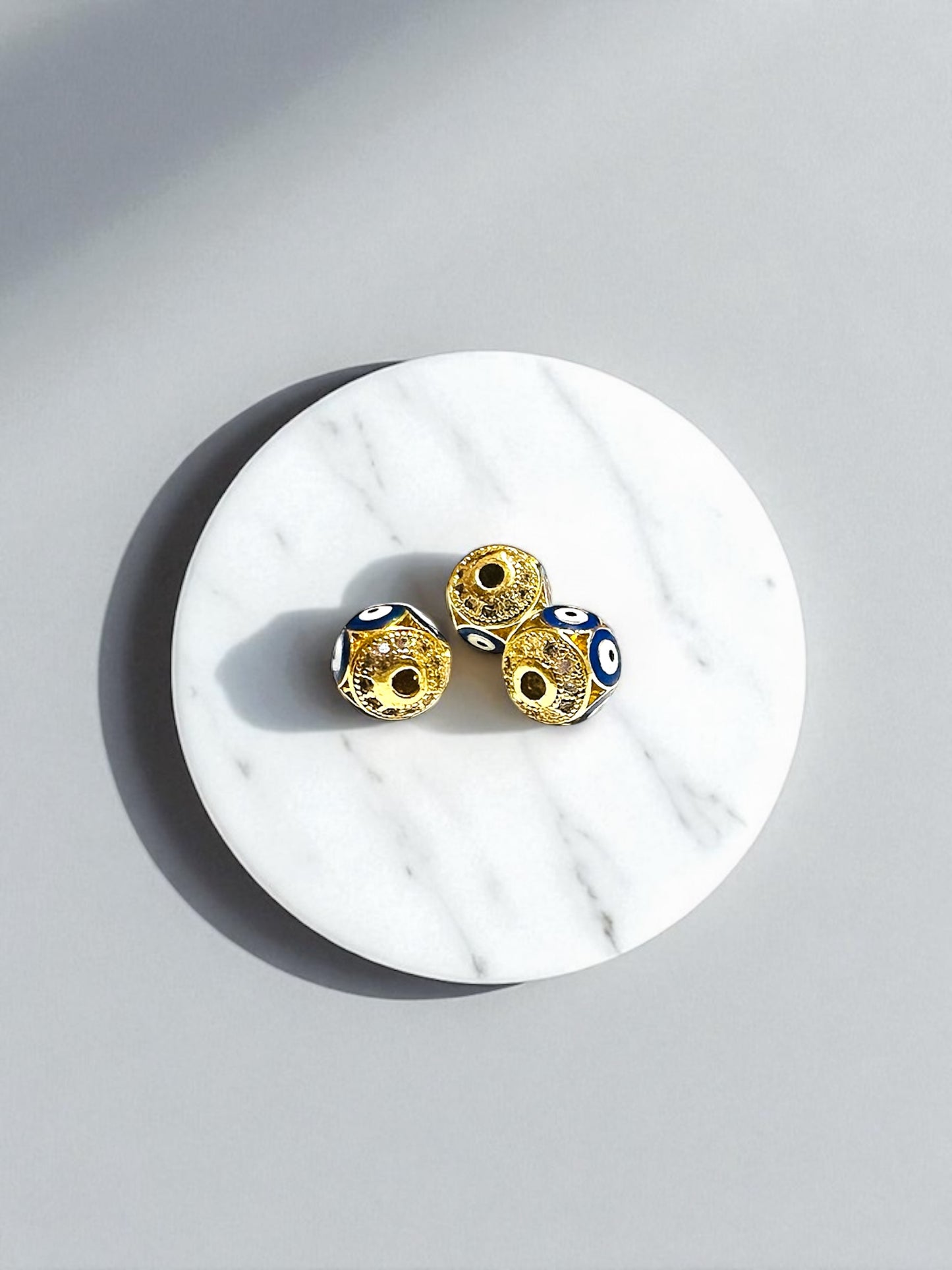 Evil Eye Charm Balls Beads for Jewelry Making – Pack of 2