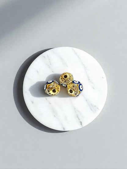 Evil Eye Charm Balls Beads for Jewelry Making – Pack of 2