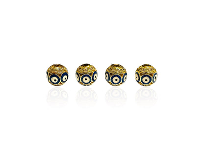 Evil Eye Charm Balls Beads for Jewelry Making – Pack of 2