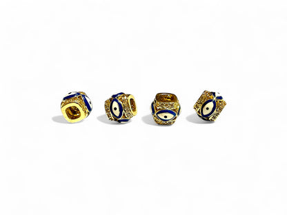 Evil Eye Charm Balls Round Beads for Jewelry Making – Pack of 2