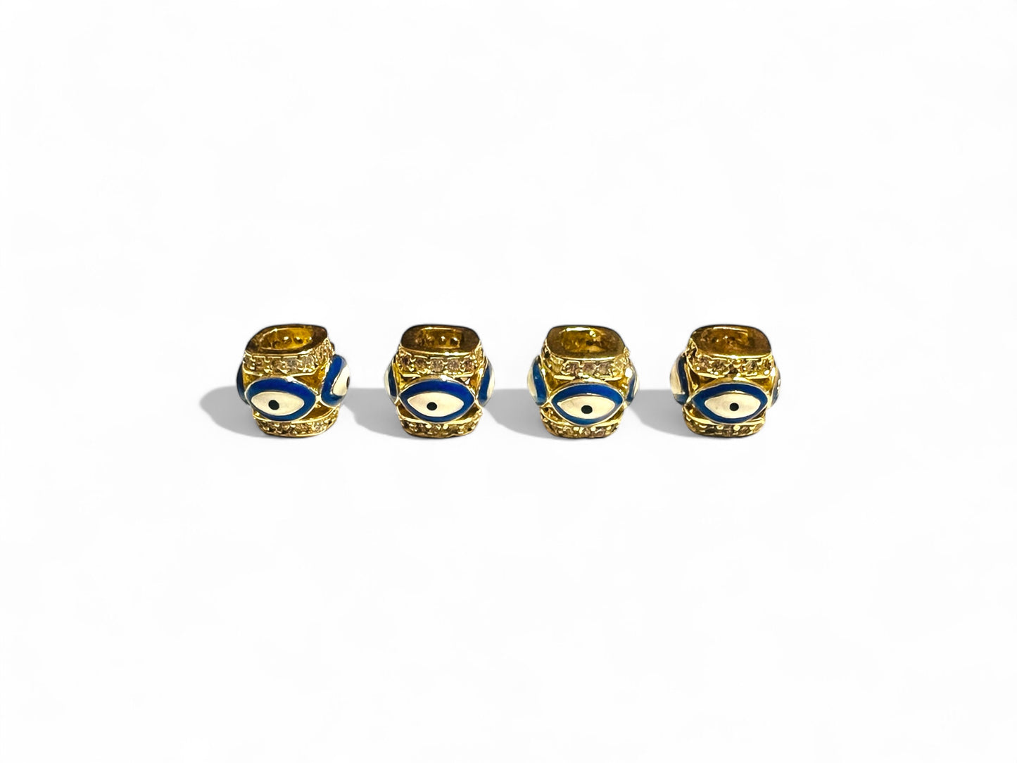 Evil Eye Charm Balls Round Beads for Jewelry Making – Pack of 2