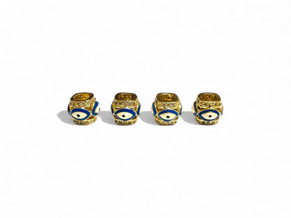 Evil Eye Charm Balls Round Beads for Jewelry Making – Pack of 2