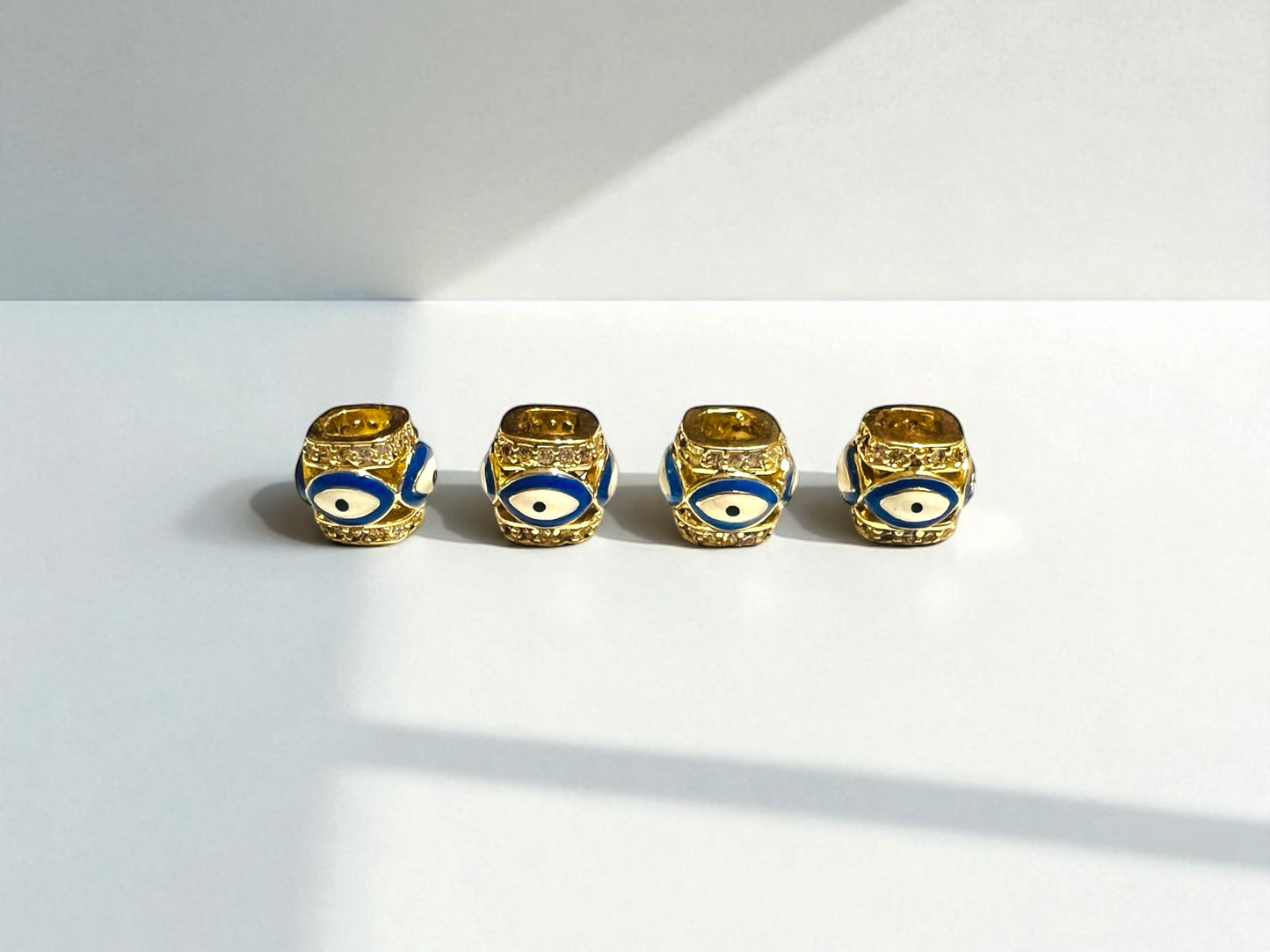 Evil Eye Charm Balls Round Beads for Jewelry Making – Pack of 2